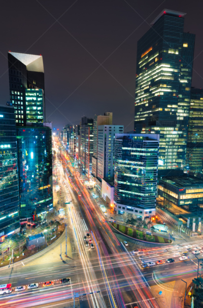 夜晚,交通,城市,延时摄影,垂直画幅,无人,户外,都市风景,夜生活,韩国