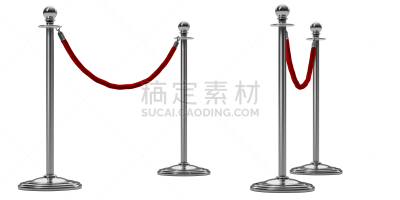 三维图形,铬合金,篱笆,红色,华贵,绳子,事件,杆,银色