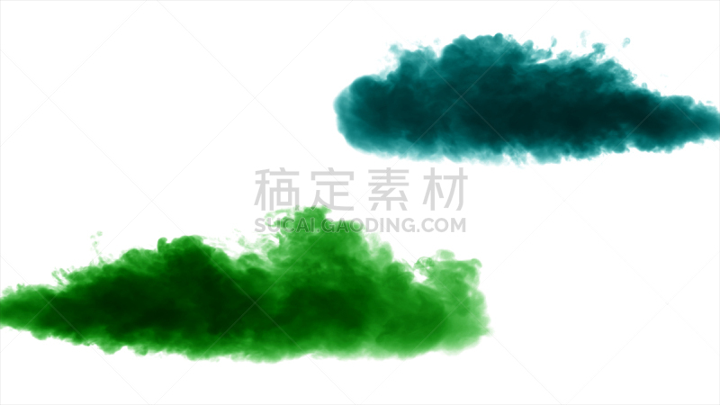 多色的,厚的,烟,分离着色,白色背景,多彩山口,灰白旱獭,尘暴,台风,烟雾