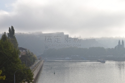 科布伦茨,雾,早晨,著名景点,自然美,河流,户外,天空,城市,古城
