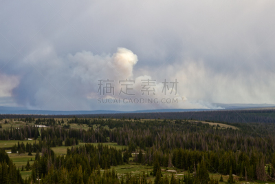 拱心石,森林火灾,怀俄明,山,拉勒米,梅迪辛博山脉,天空,水平画幅,高视角,无人
