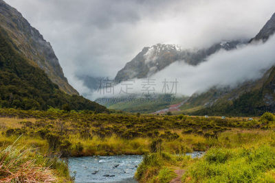 米佛峡湾,山,斯特灵,水湾,峡湾,水,美,水平画幅,瀑布,无人