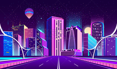 背景,城市,夜晚,霓虹灯,商务,暗色,公路,现代,河流,户外