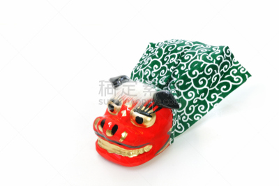 小的,舞狮服装,日式常春藤图案,留白,水平画幅,无人,日本,白色背景,材料,装饰品