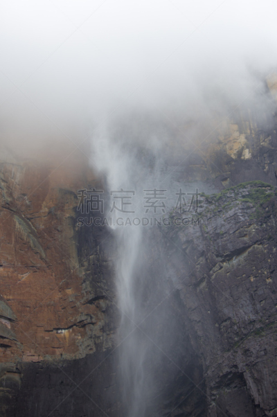 委内瑞拉,天使瀑布,垂直画幅,水,天空,公园,气候,瀑布,热带雨林,户外
