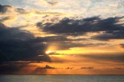 牙买加蒙特哥贝湾,牙买加,海洋,在上面,旅途,热,云景,华贵,海港,日落
