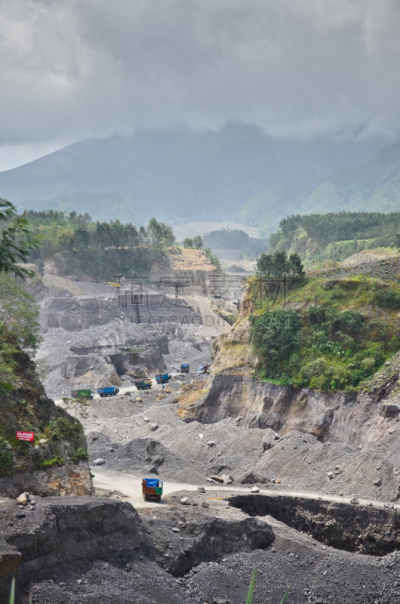 墨拉皮火山,岛,火山,爪哇,火山碎屑流,日惹特区,垂直画幅,无人,户外,图像