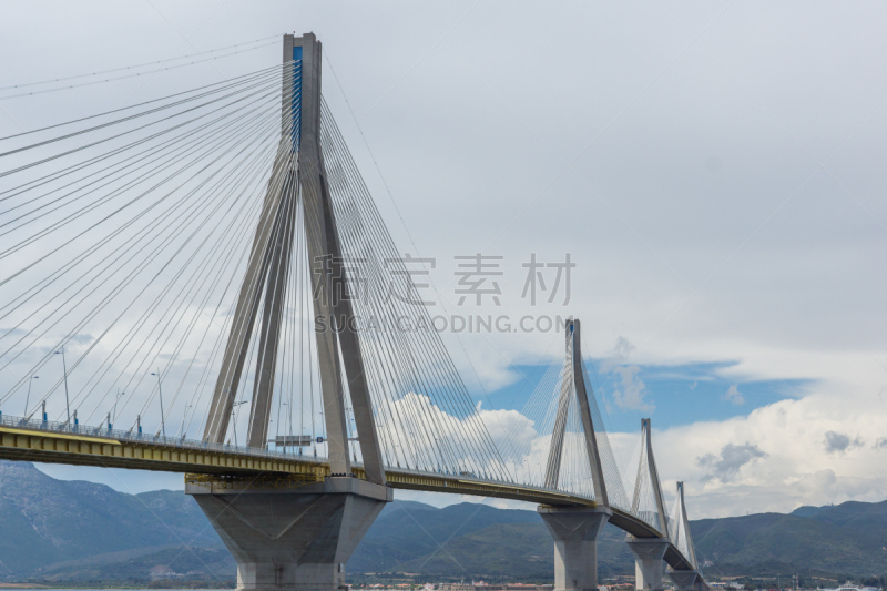 吊桥,希腊,里约热内卢,海景,在之间,佩特雷,斜拉桥,伯罗奔尼撒,爱奥尼亚海,艾奥尼亚群岛
