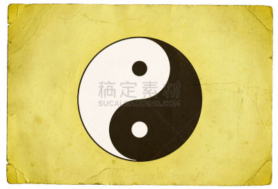 阴阳符,道教,圆形,水平画幅,无人,符号,白色背景,背景分离,黑色,反差