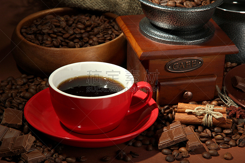 咖啡杯,咖啡豆,褐色背景,烤咖啡豆,水平画幅,无人,浓咖啡,饮料,咖啡,豆