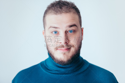 人的脸部,青年男人,假笑,建筑模型,水平画幅,智慧,美人,白人,特写,男性