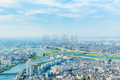 江东区,城市,日本,城市天际线,航拍视角,城镇景观,云,城市扩张,东京天空树,建筑