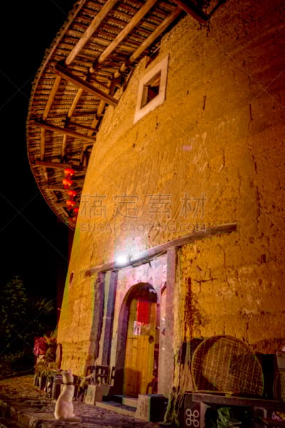 蒂卢,福建省,垂直画幅,泥土,户外,自然,圆形,建筑,乡村,人