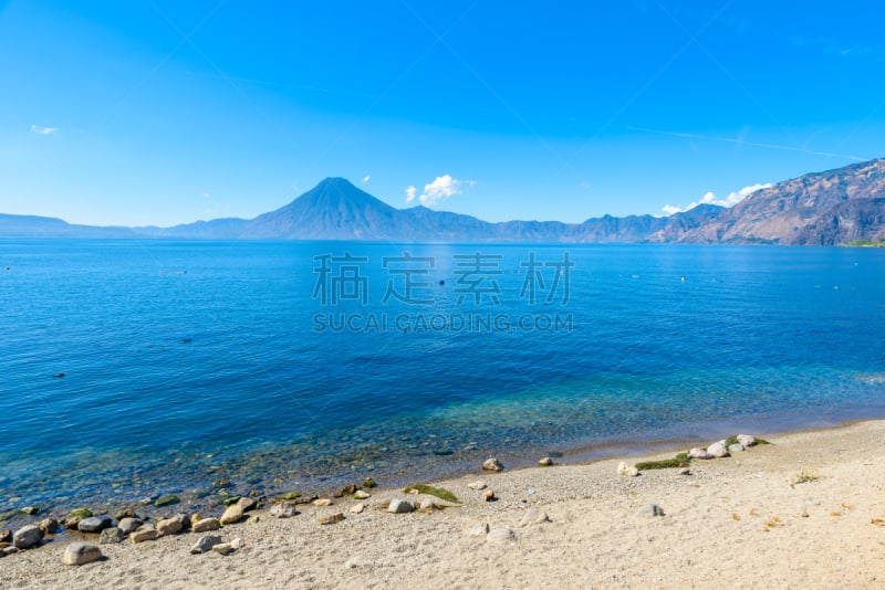 巴纳哈契,风景,危地马拉,码头,地形,木制,火山,海滩,圣彼得阿塔卡马,阿蒂特兰湖