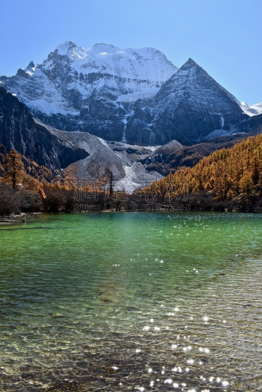 珀尔湖,四川省,山,背景,自然保护区,雪,湖,户外,天空,冰
