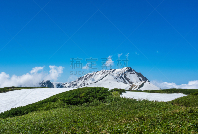 日本阿尔卑斯山脉,旅游目的地,建山义纪,室堂,雪山自行车赛,山顶凌霄阁,富山县,冰河,里山,水平画幅