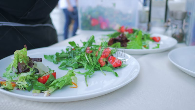 碗,沙拉,饮食,盘子,餐馆,芝麻菜,欧芹,芫荽叶,冰山,准备