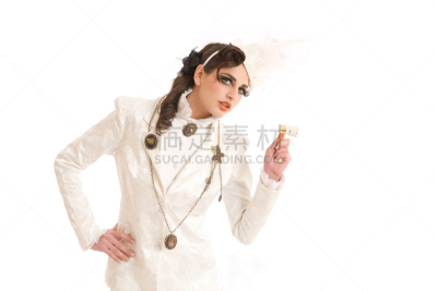 时装模特,观剧镜,滑稽的风格,单片眼镜,大礼帽,1920年-1929年,衣服,长柄眼镜,记忆,图像