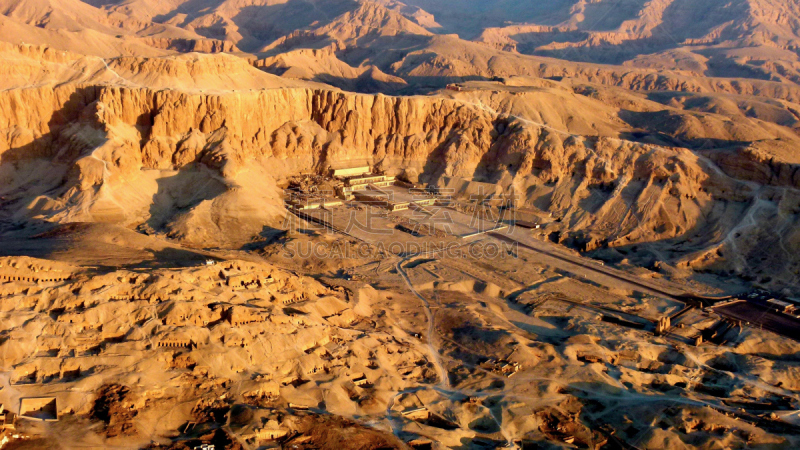寺庙,风景,天线,中东,水平画幅,哈西帕苏神殿,正上方视角,埃及,埃及卢克索,沙漠