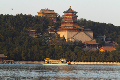 颐和园,昆明湖,北京,公园,水平画幅,山,旅行者,户外,塔,湖
