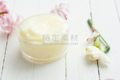 spa美容,春天,风信子,留白,水平画幅,无人,抗痘护理露,奶油,乡村风格,化妆用品