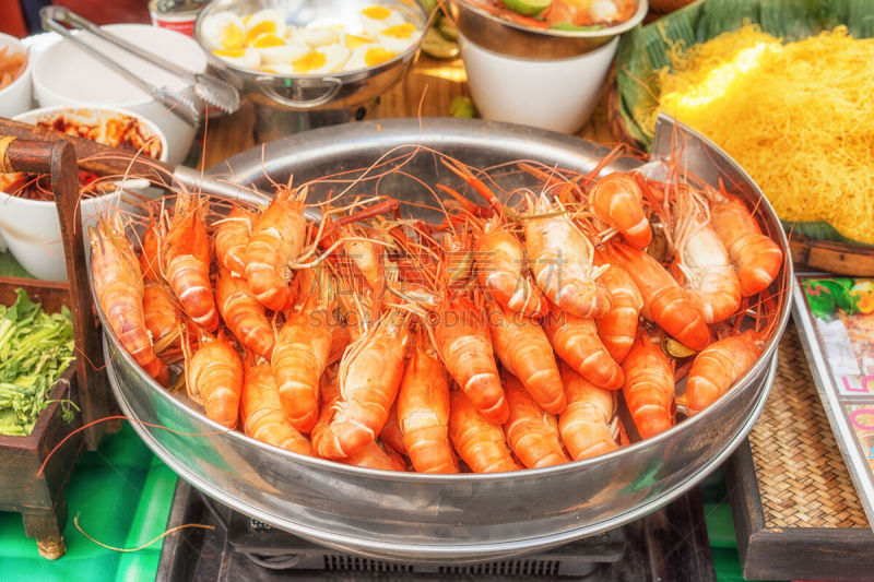 鱼市,泰国,烤肉架,虾,特写,炊具,鱼肉,火机油,河虾鸡尾酒,沙茶酱