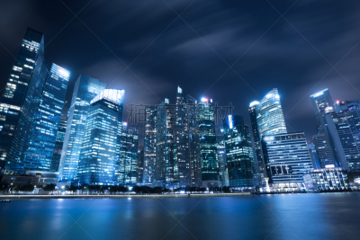新加坡市,现代,城市天际线,滨海湾 ,新加坡,建筑模型,城市扩张,水,天空,夜晚