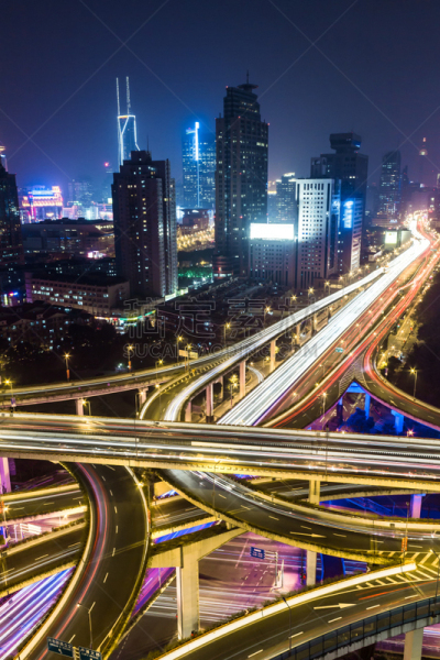公路,夜晚,上海,延安路,浦西,尾灯,光轨,长时间曝光,高峰时间,在活动中