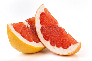 葡萄柚,白色背景,切片食物,分离着色,饮食,水平画幅,水果,无人,熟的,背景分离