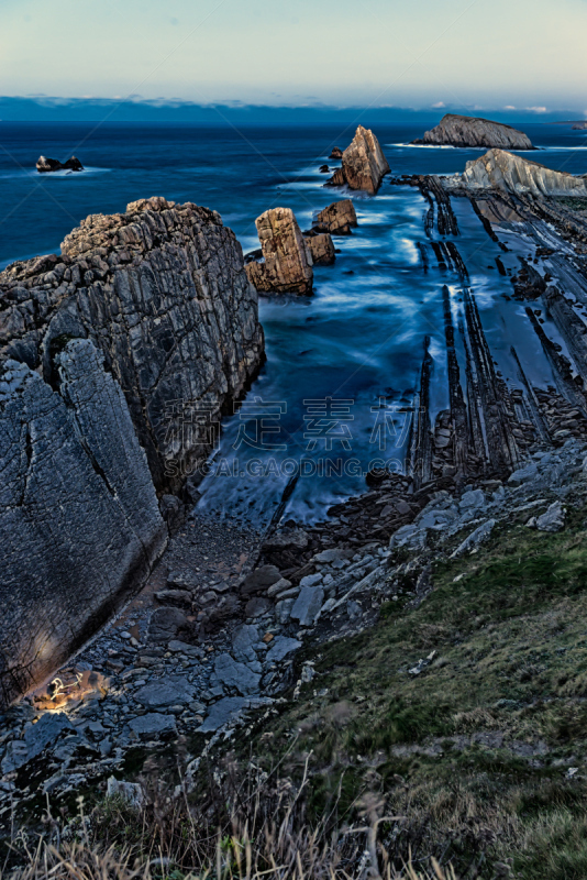 桑坦德,海滩,飘然,西班牙,卡诺阿葵布拉达,坎塔布连山脉,坎塔布利亚,工具台,垂直画幅,退潮