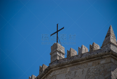 埃瑞斯,西西里,意大利,纪念碑,旅游目的地,水平画幅,无人,十字形,符号