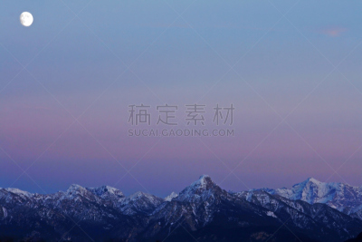 月亮,天空,未来,水平画幅,夜晚,雪,无人,活力,明亮,巴伐利亚