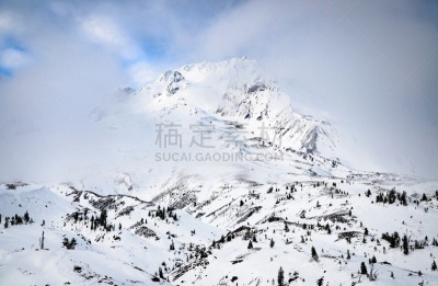 胡德雪山,克拉克马斯县,摩特诺玛瀑布,哥伦比亚河谷,时区,卡斯基德山脉,俄勒冈州,俄勒冈郡,水平画幅,雪