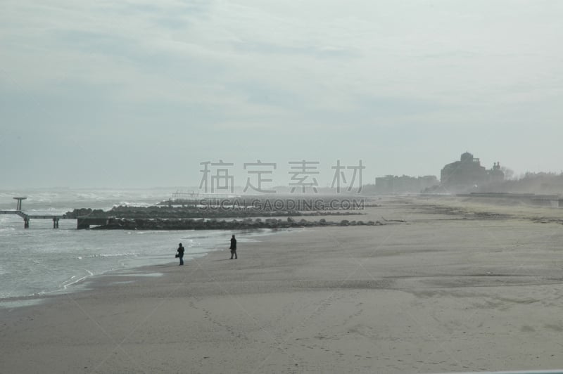 白昼,丽都,自然,波浪,风,海滩,水平画幅,沙子,冬天,人