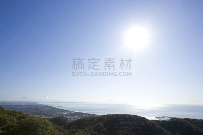 太阳,海滩,相模湾,自然,天空,水平画幅,地形,秋天,无人,日本
