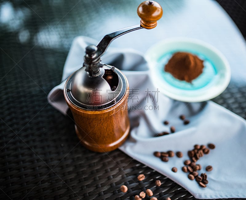 咖啡豆,磨咖啡机,烤咖啡豆,芳香的,古老的,古典式,早晨,乡村风格,饮料,农作物