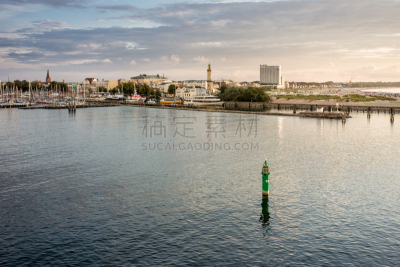 罗斯托克,梅克伦堡前波莫瑞州,波罗的海,天空,浮标,水平画幅,无人,海港,海岸地形,户外
