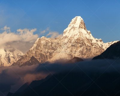 云,阿马达布朗峰,风景,黄昏,自然美,天空,美