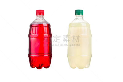 塑胶,果汁,瓶子,两个物体,分离着色,自然,色彩鲜艳,饮料,寒冷,苏打
