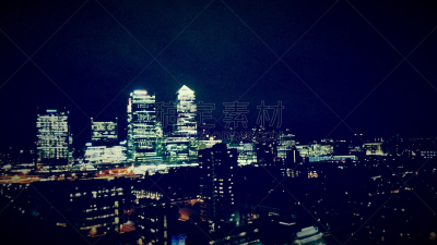 金丝雀码头,夜晚,居住区,当地著名景点,伦敦城市机场,港区轻轨铁路,横木,加拿大大厦,东伦敦,白杨