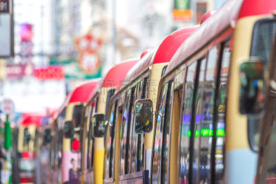 校车,旺角,九龙,公共汽车站,道路工程,公共交通,交通堵塞,排队等,充满的,湿