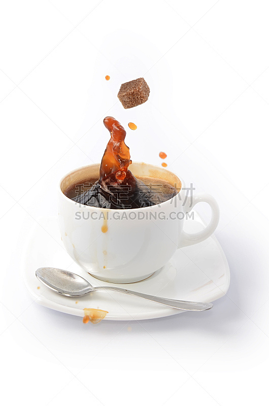 白色,咖啡杯,分离着色,黑咖啡,餐具,垂直画幅,无人,饮料,烟,咖啡