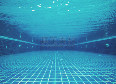 游泳池,水下,泳道,绿松石色,透视图,健身俱乐部,水,留白,水平画幅,无人