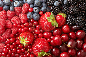 浆果,多样,背景,清新,水果,草莓,红色,水平画幅,黑刺莓,素食