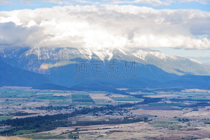 风景,蒙大拿州,西,自然,天空,卡利斯佩尔,干草,美国,水平画幅,地形