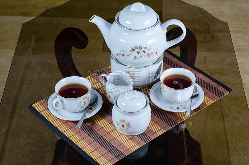 下午茶,糖罐,绘画插图,早餐,水平画幅,快乐,茶碟,玻璃杯,陶瓷制品,红茶