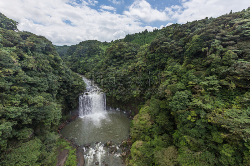 鹿儿岛县,上川,瀑布,九州,绿色,日本,森林,三重县,东海区,水