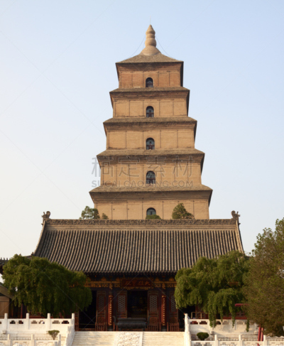 西安,宝塔,野外动物,大雁塔,陕西省,垂直画幅,旅游目的地,建筑,无人,户外
