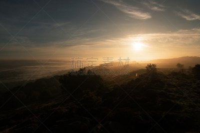 雾,早晨,视角,奥特雷,云景,云,英国,英格兰,色彩鲜艳,自然美