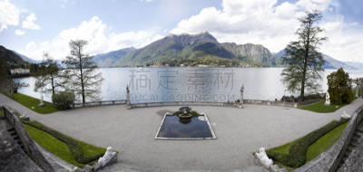 湖,园林,天空,水平画幅,无人,几何形状,户外,科莫,植物,寓言画